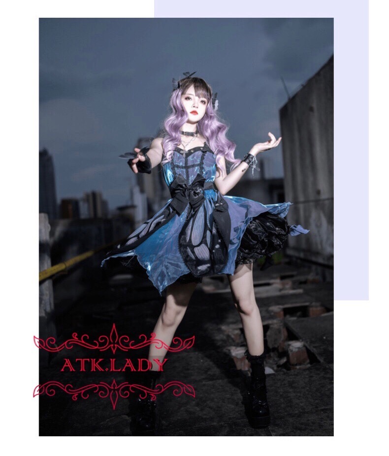 ATK.LADY】k2511 Silver butterfly【銀閃蝶】ハーフプリーツ