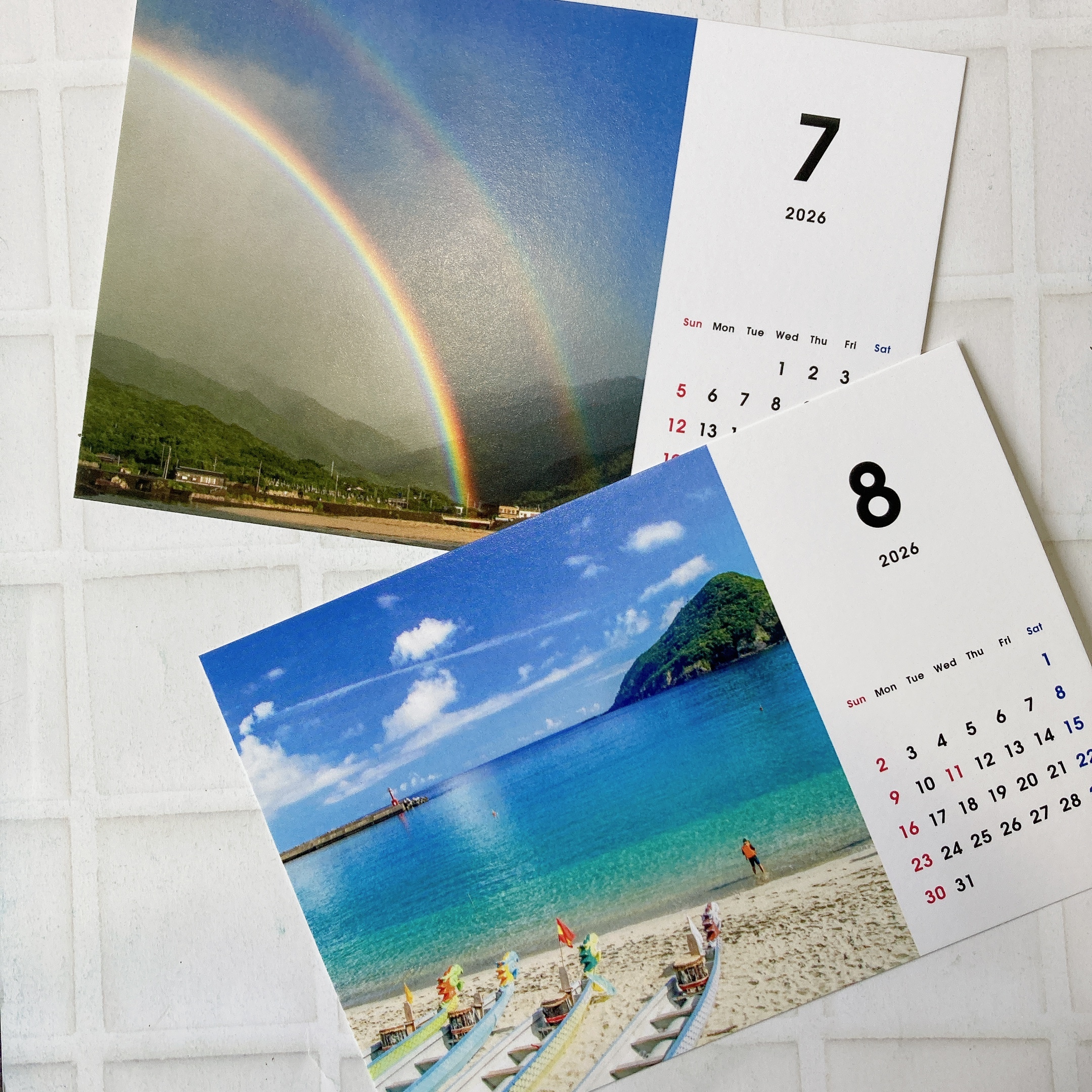 5月こどもの日　6月澄み切った夜空　7月台風接近中のダブルレインボ　8月屋久島のお盆