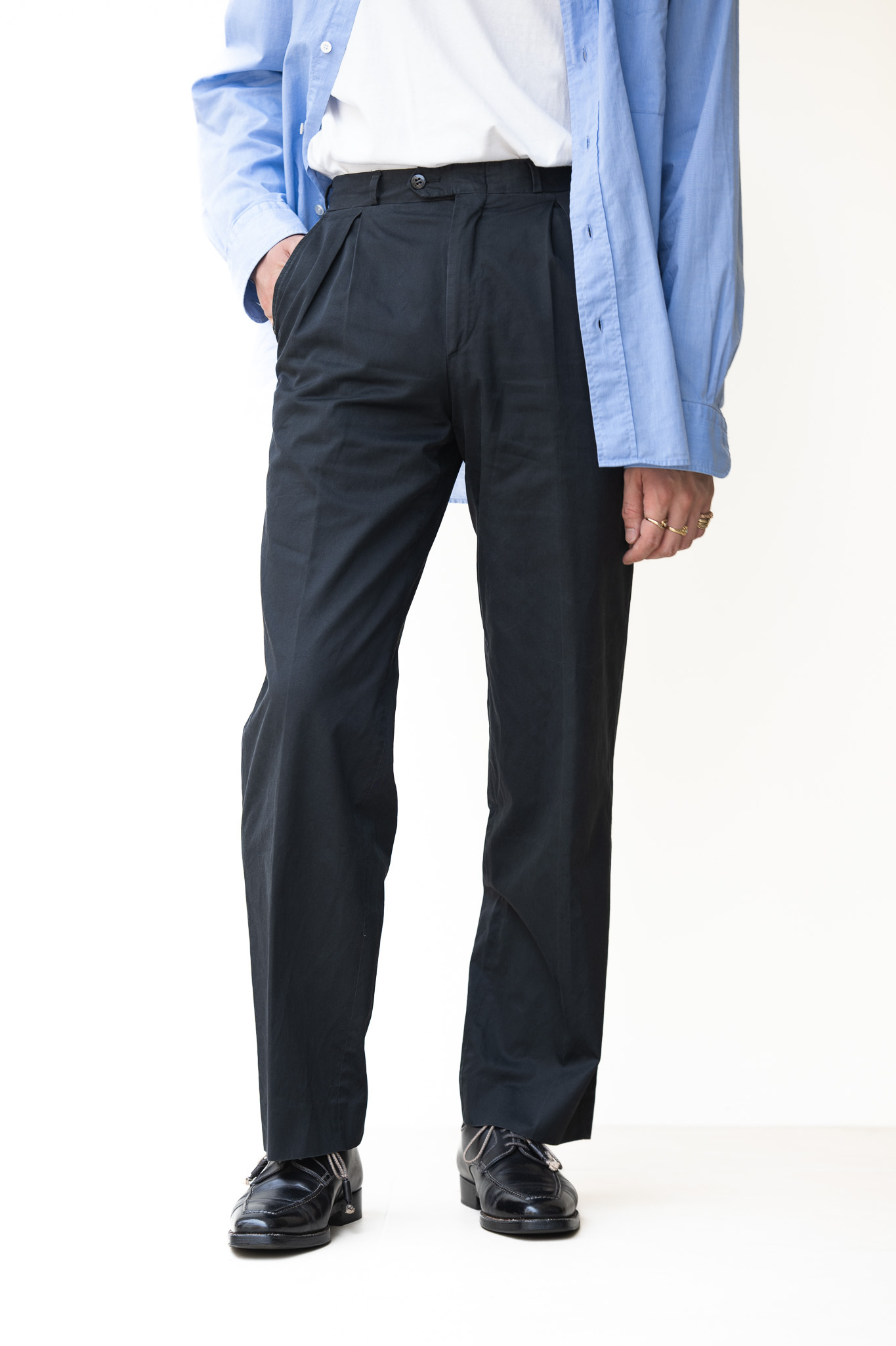 Yves Saint Laurent rive gaucheブラックスラックス YVES SAINT LAURENT rive gauche スラックス 【古着】【中古】