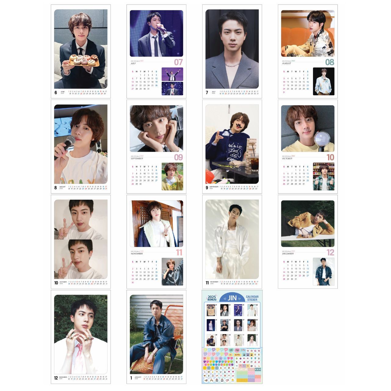 BTS JIN 鬱陶しく ジン グッズ 大判 壁掛け カレンダー 2025年 BTS JIN 鬱陶しく ジン グッズ 大判 壁掛け カレンダー 2025年