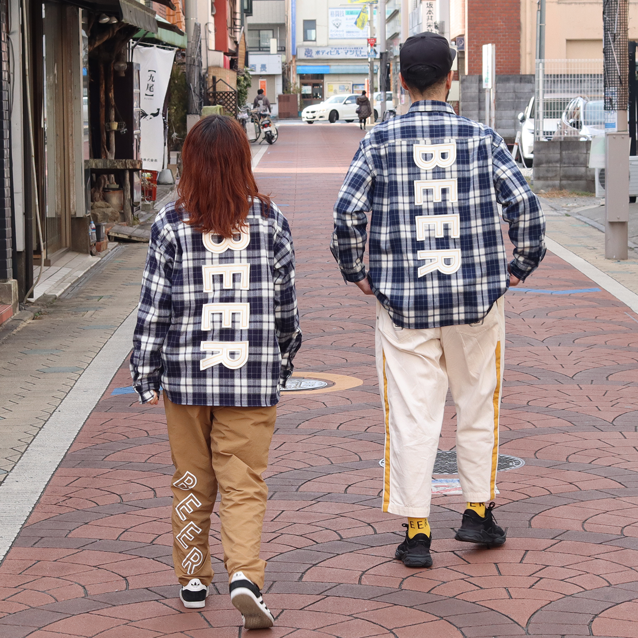 女:158cm：Mサイズ　男：182cm：Lサイズ