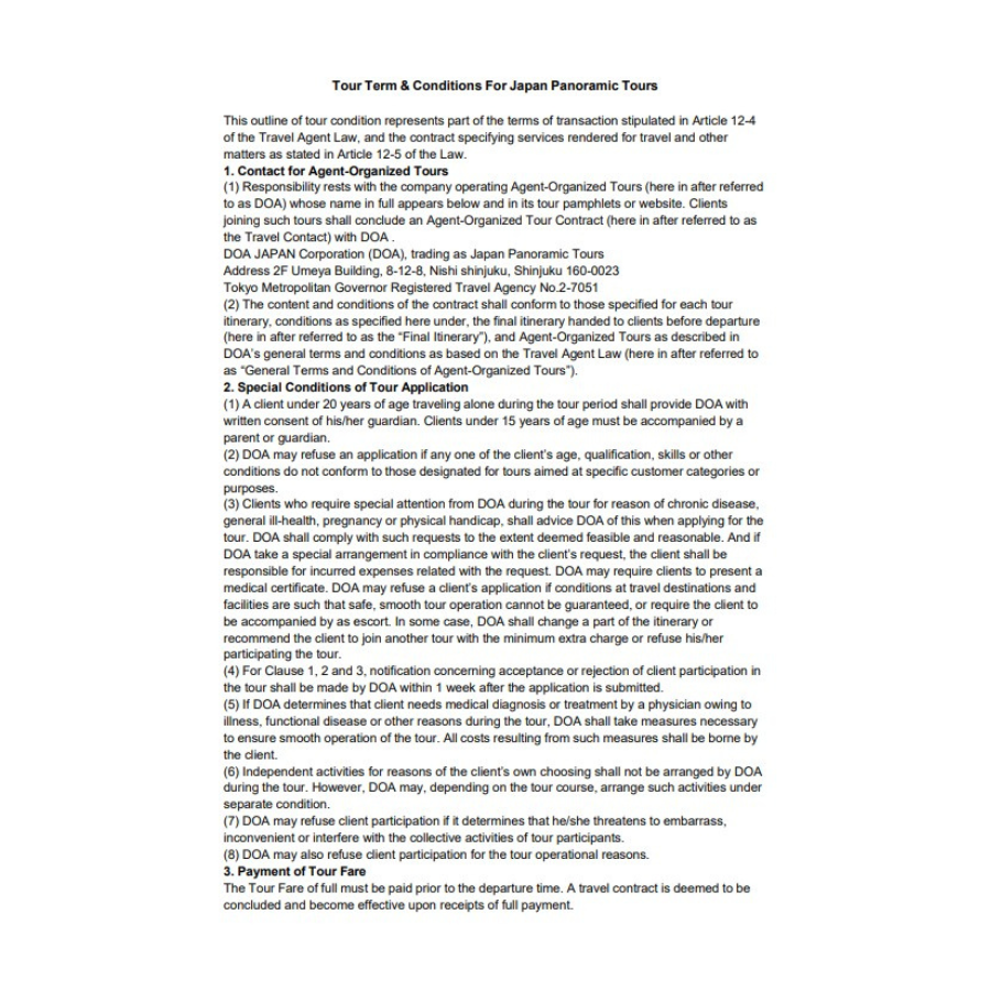Terms & Conditions Page 1