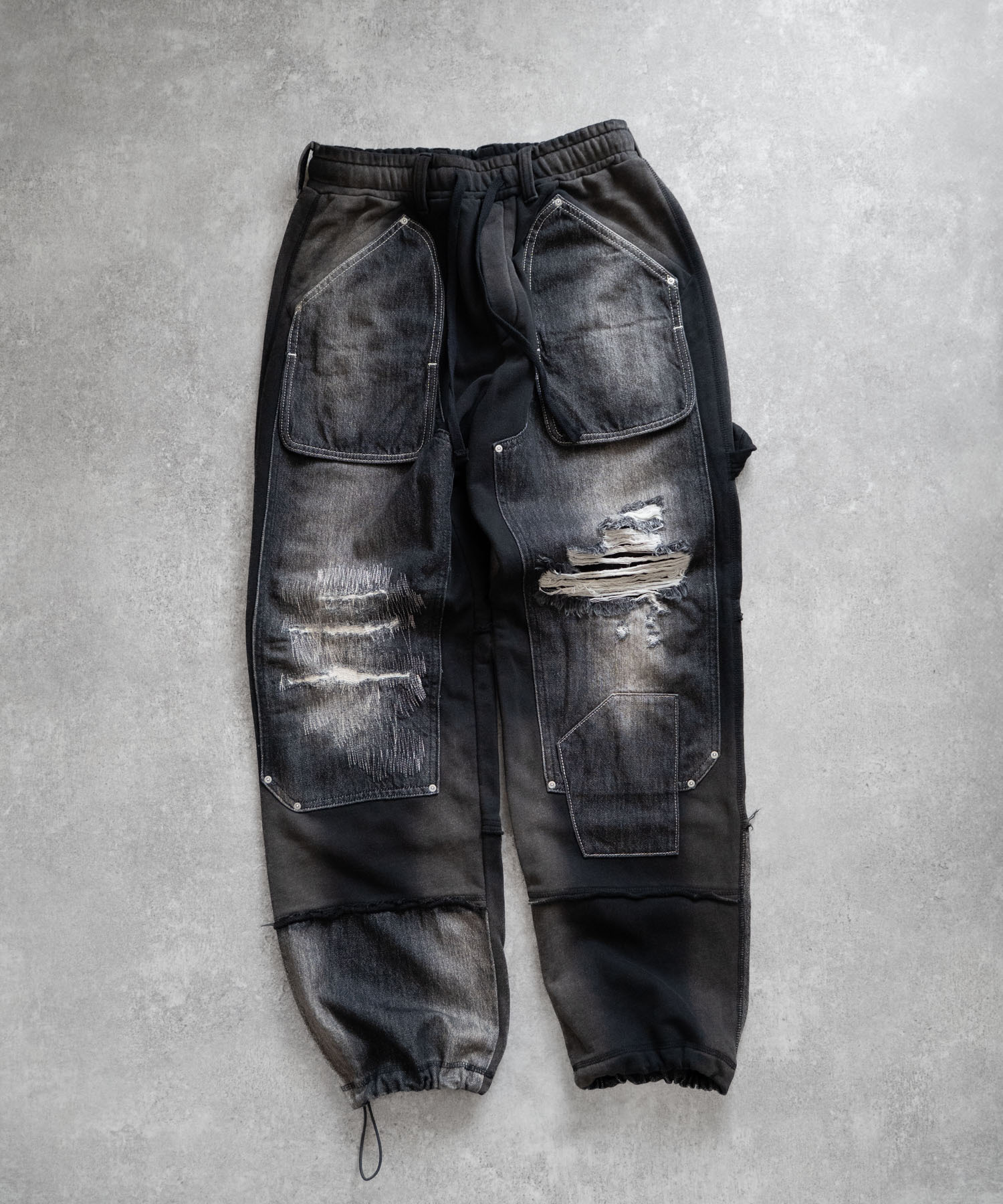 ブラック×リペアステッチ　オフホワイト