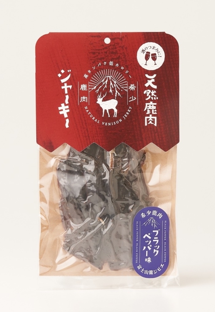 国産鹿肉使用】 天然鹿肉ジャーキー 40g ブラックペッパー味 希少