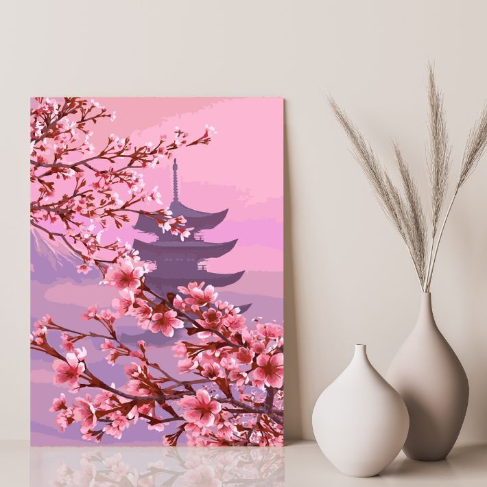 白い桜のアクリル画 2021年新作 - 絵画