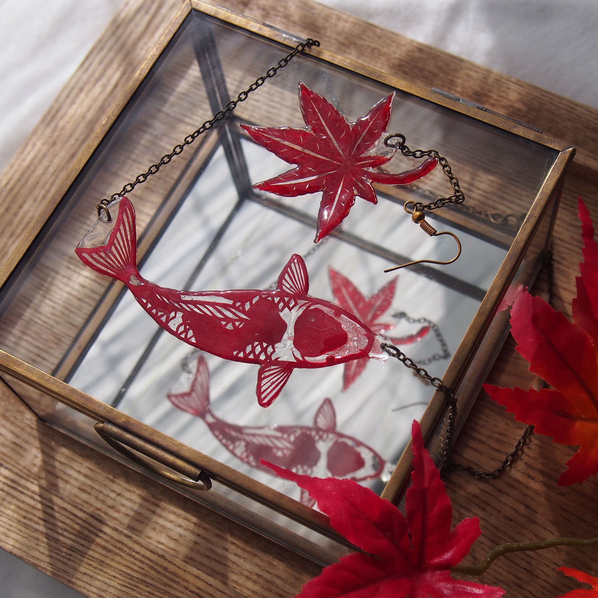 紅白鯉ネックレスとのセットもあります