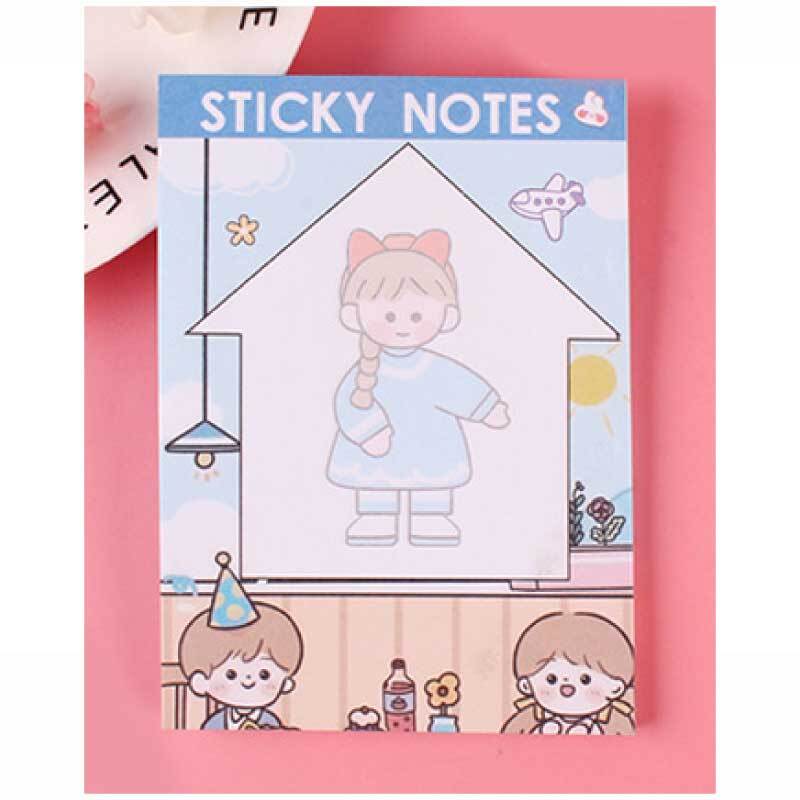 韓国風漫画かわいい女の子メモ帳50枚_3冊セット | Cookie Stationery Shop