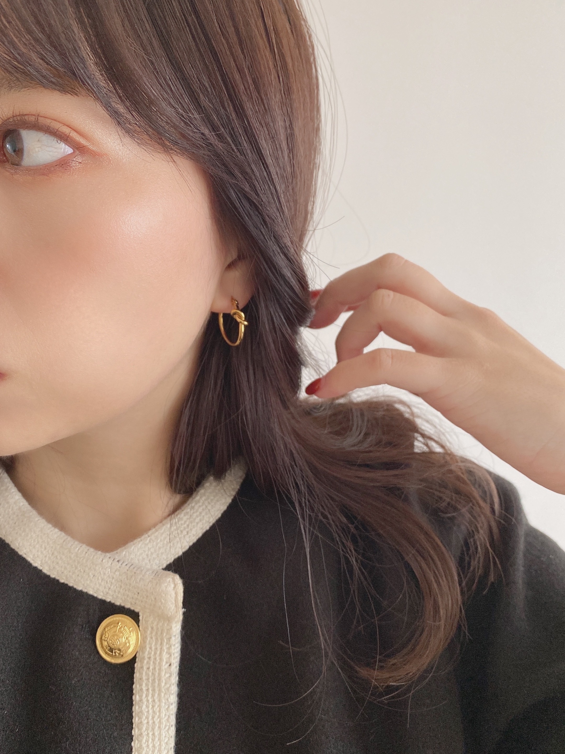 SS ノットスモールフープピアス | none