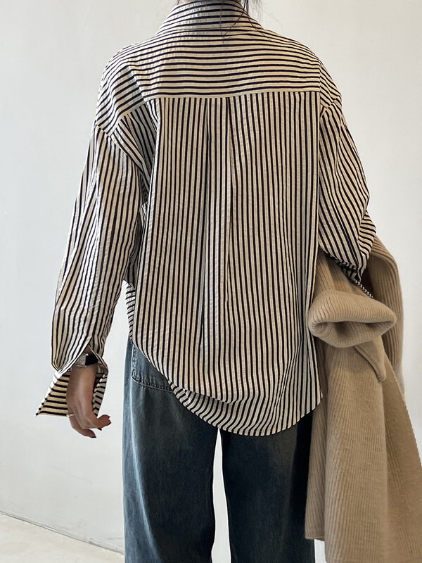 stripe ovresize handsome shirt【Ｗ0359】 | 8will8