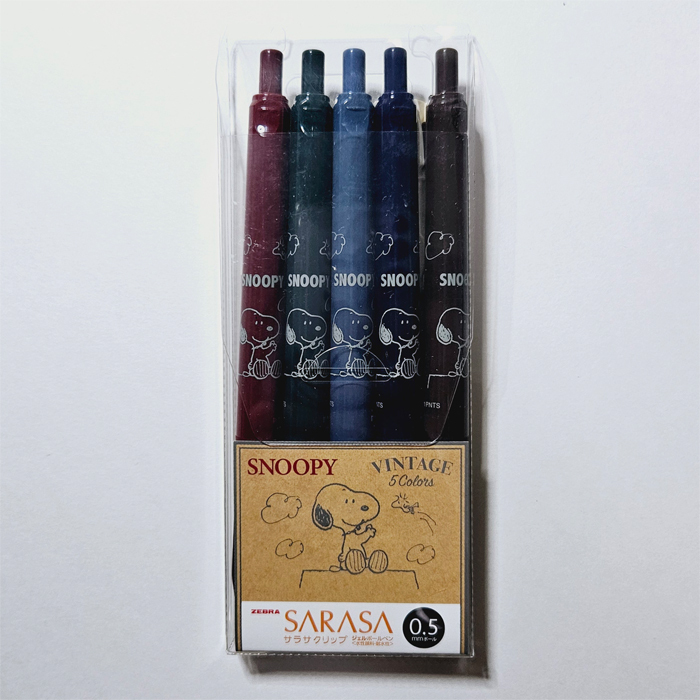 サラサ 数量限定 ゼブラ サラサクリップ スヌーピー柄 5色セット