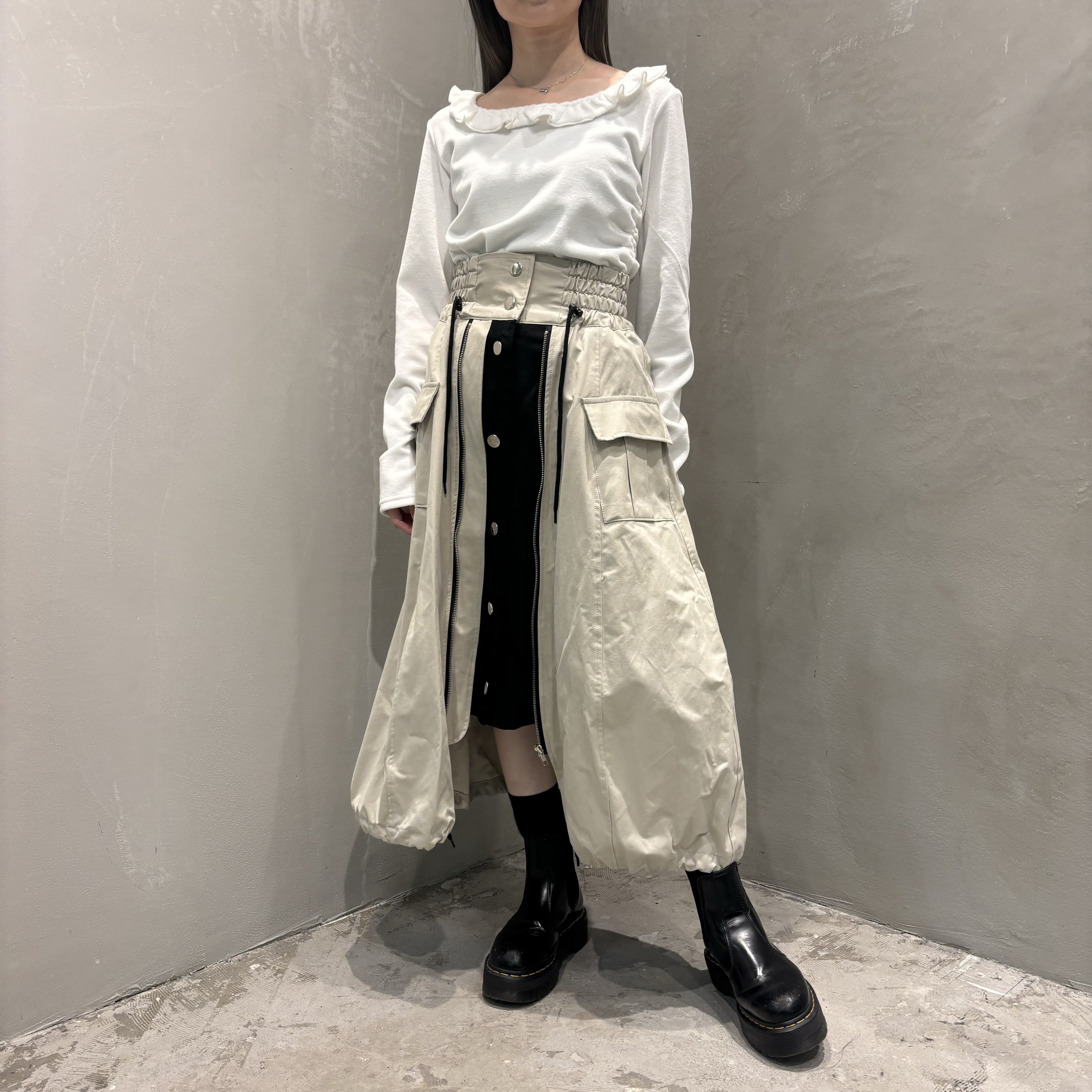 Staff：148cm  ／BEIGE×BLACK