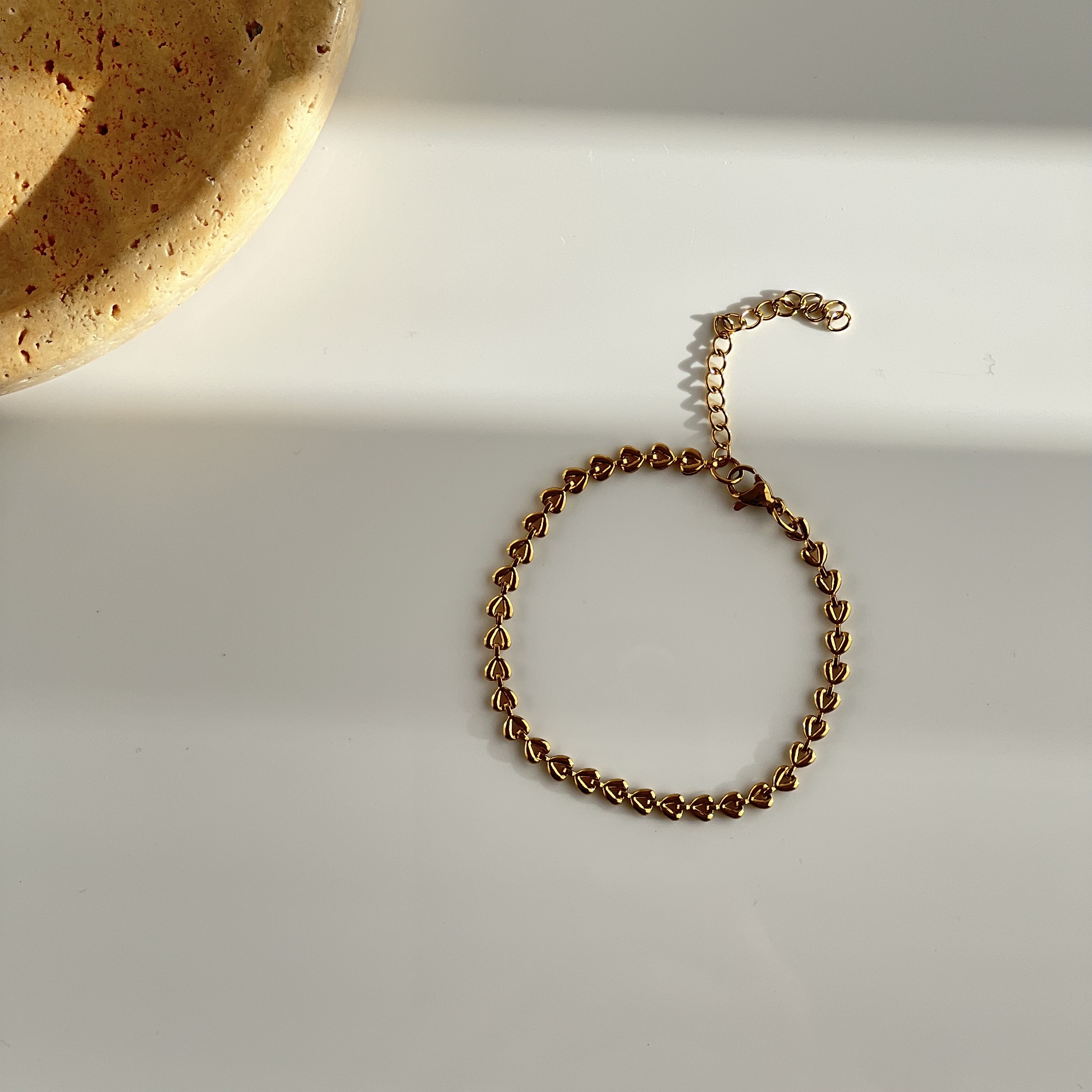 ハートシェイプチェーンブレスレットstainless