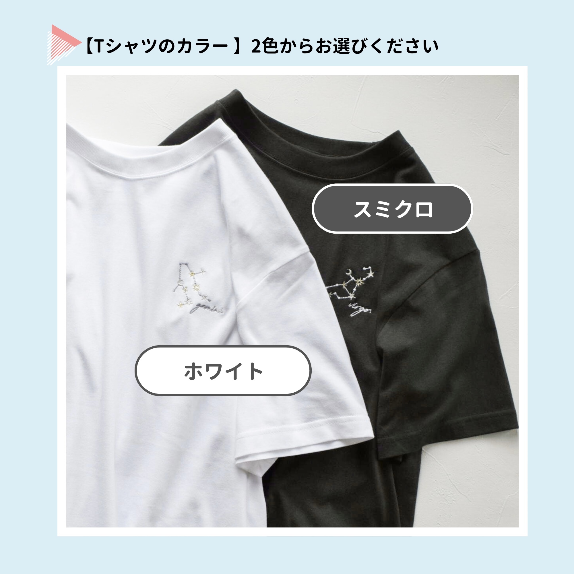 Tシャツのカラーを2色からお選びください