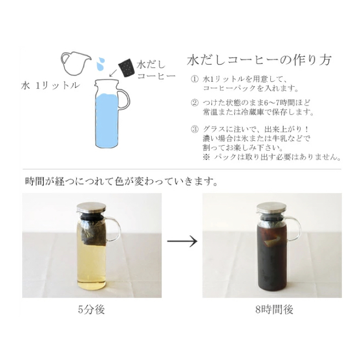 水に一晩つけるだけの手軽で美味しい水出しコーヒー