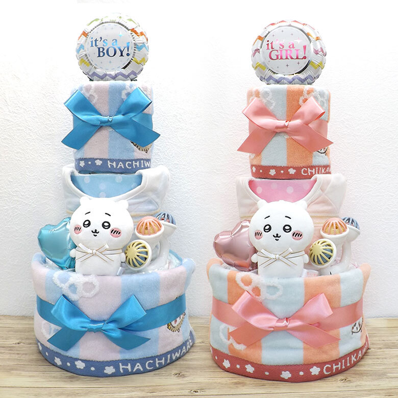 ちいかわの3段おむつケーキ