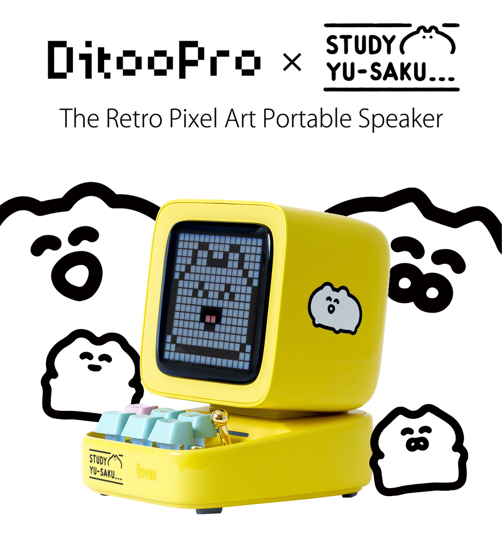 Ditoo-plus ポータブル Bluetoothスピーカー 3.55インチ LEDスクリーン ピクセルディスプレイ( ブラック)