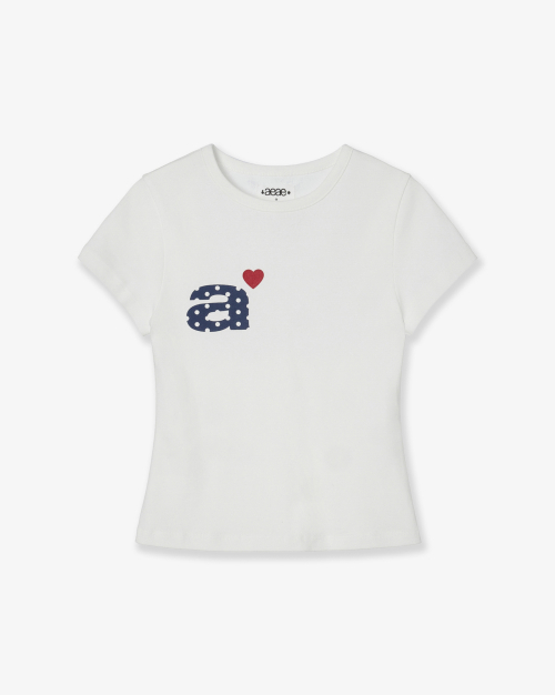 ☆【aeae】DOT SMALL LETTER TEE - 2COLOR | もごつ