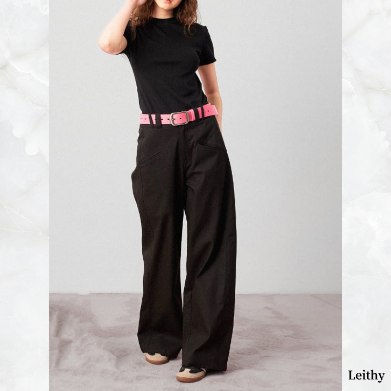 Wide casual straight pants ◇2color TH1029