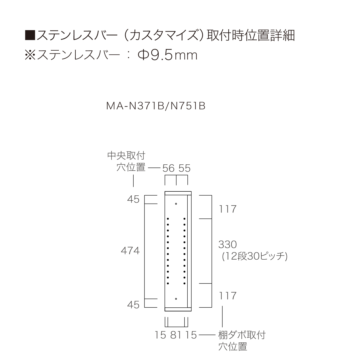 ステンレスバー取付可能位置図面