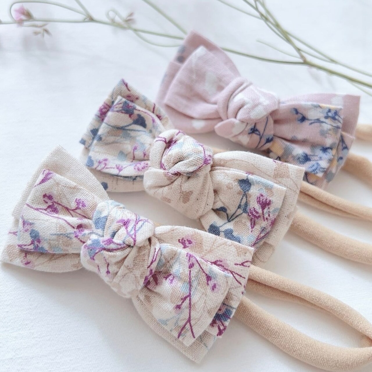 後方のピンクカラーがお揃いの生地です