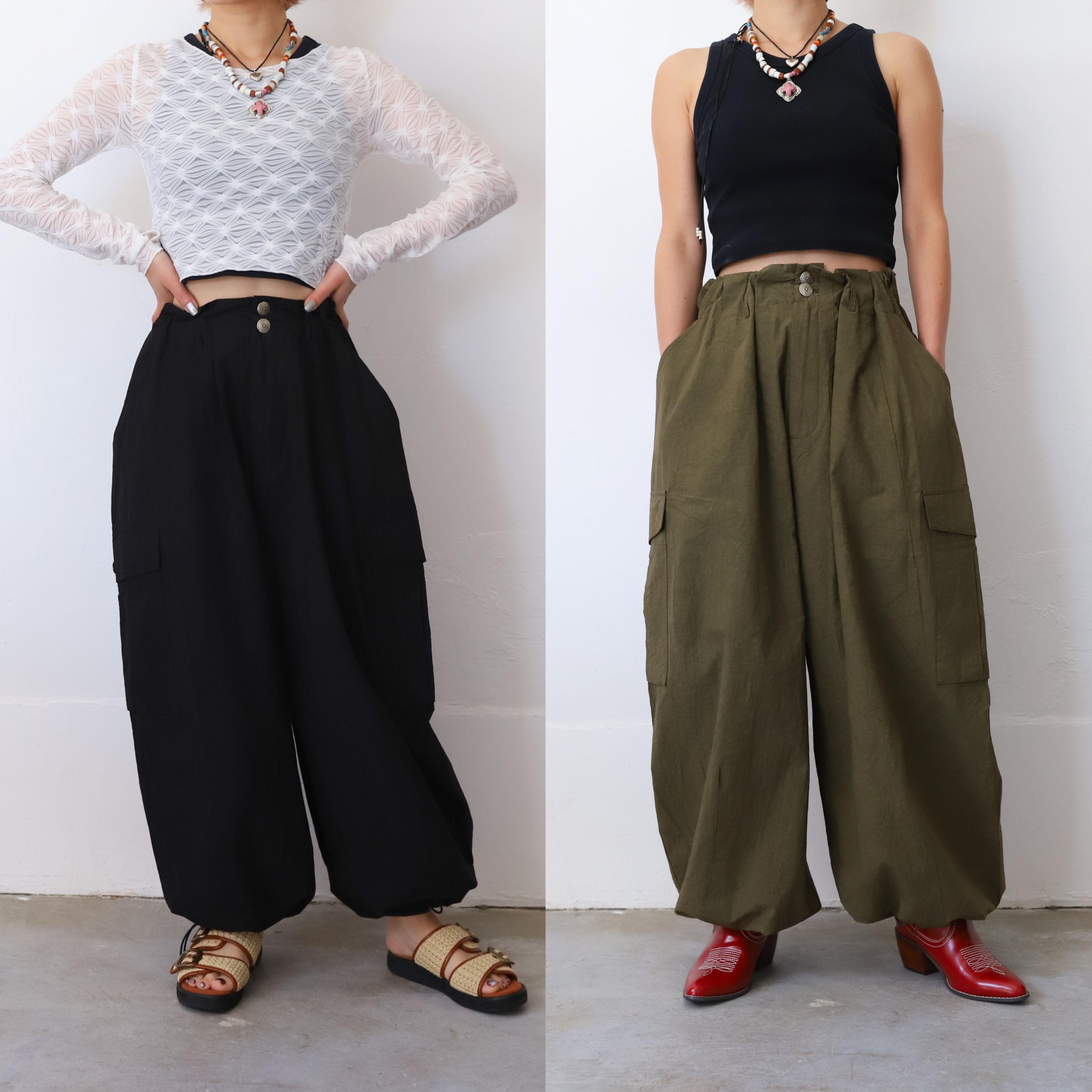 158cm Black Slim / Olive Medium