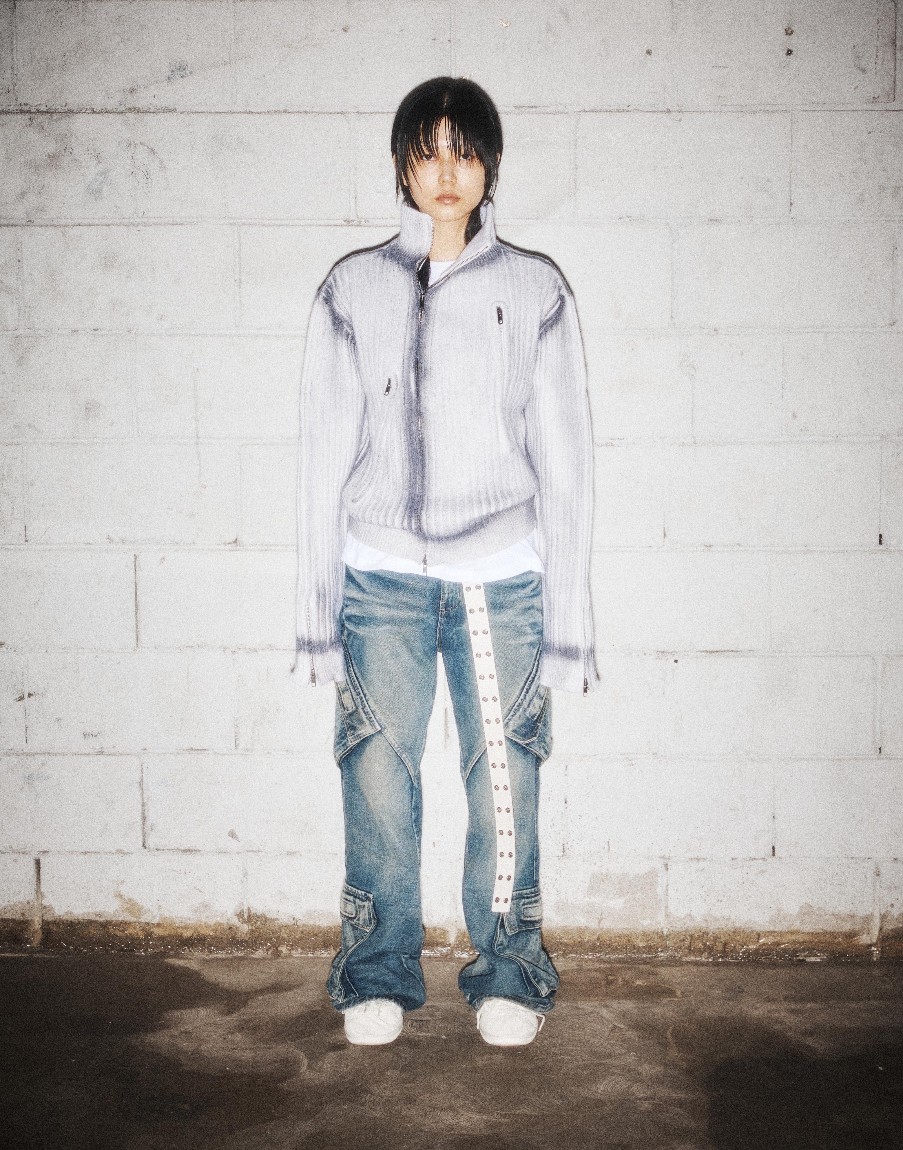 ☆RIIZE ソンチャン 着用!!【NOS COULEURS】SPRAY KNIT ZIP-UP ☆RIIZE ソンチャン 着用!!【NOS COULEURS】SPRAY KNIT ZIP-UP