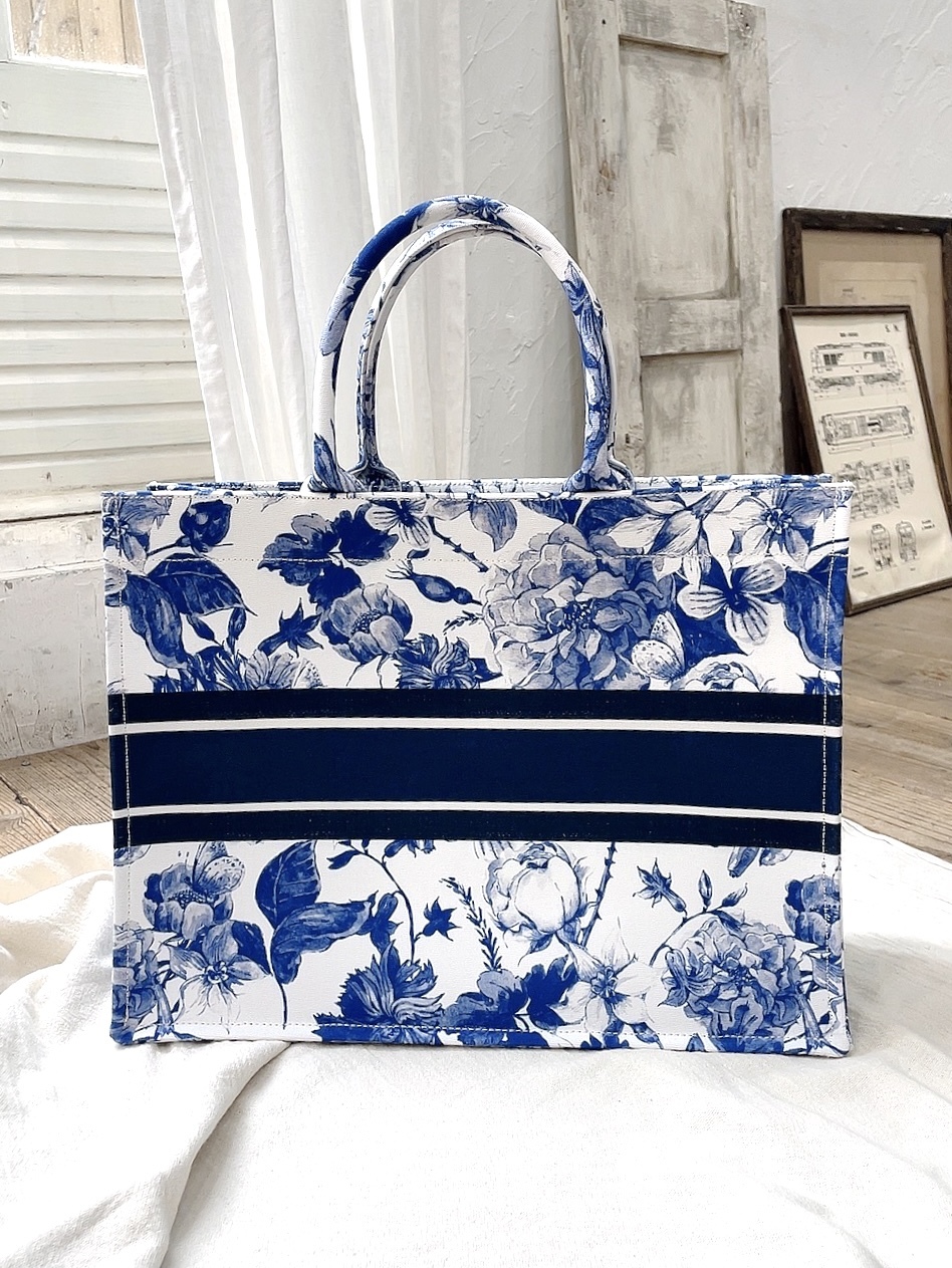 Bonjour  Indigo Flowers トートバッグ