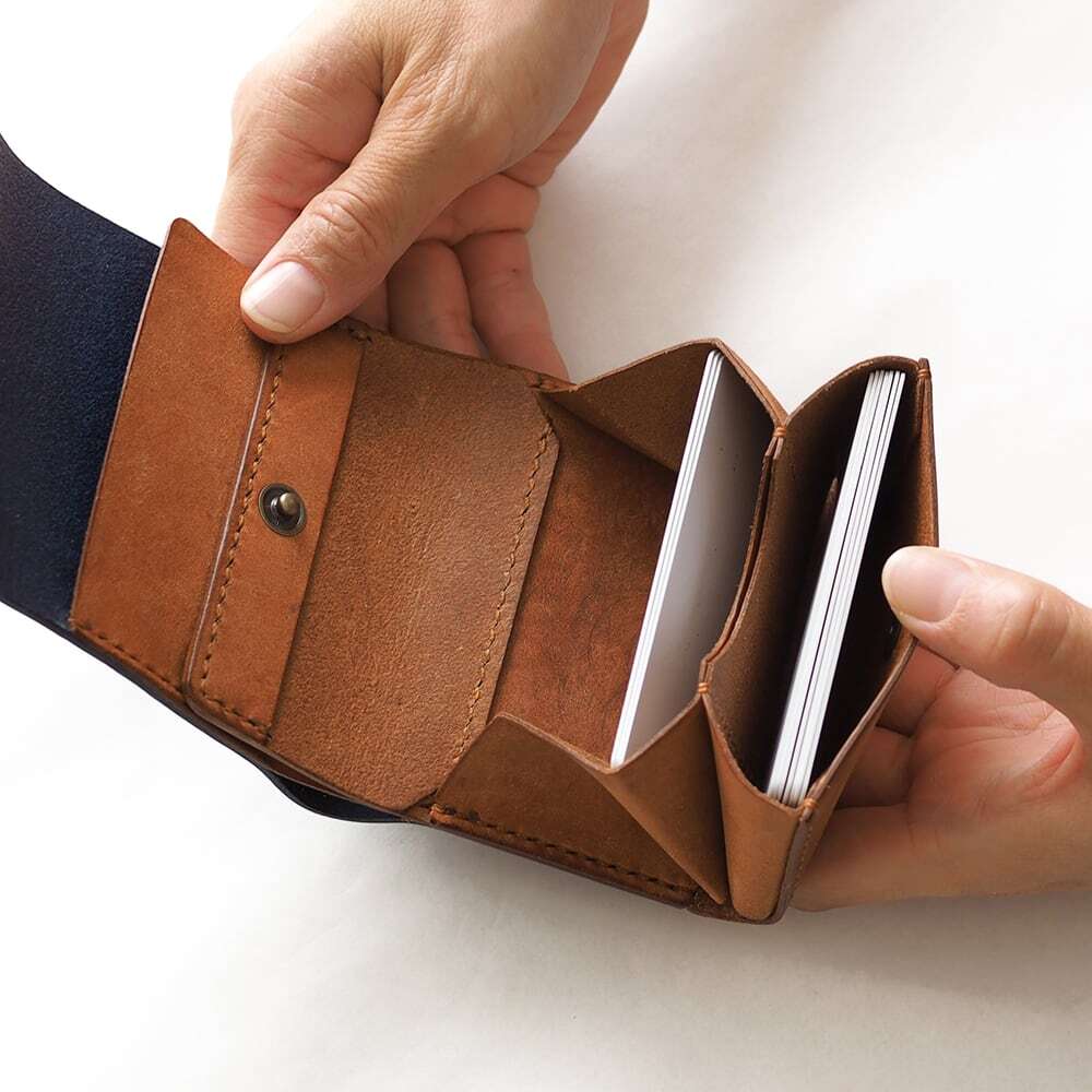 おすすめ 三つ折り財布 (ギボシVer)【 ブラウン 】 コンパクト おすすめ 三つ折り財布 (ギボシVer)【 ブラウン 】 コンパクト