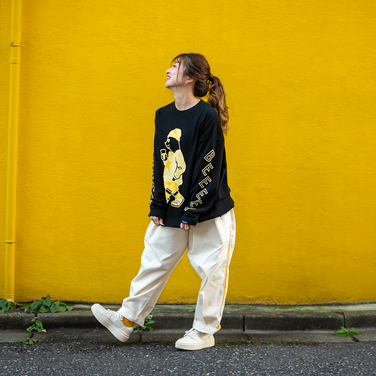ごくごくビアっくまTシャツ～ヴィンテージナチュラル