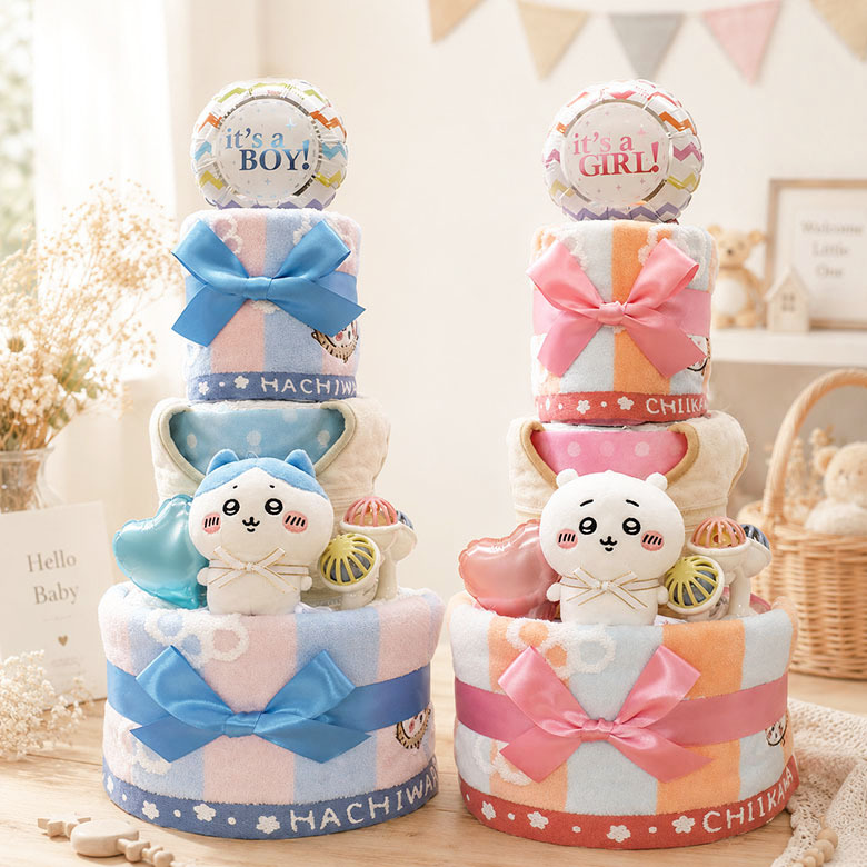 ちいかわ おむつケーキ アイテム5点付き 3段