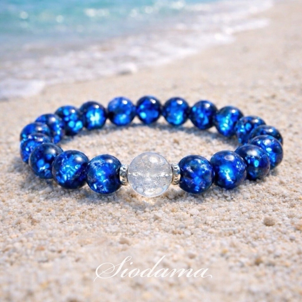 琉球塩珠＆ホタルガラスブレスレット | siodama