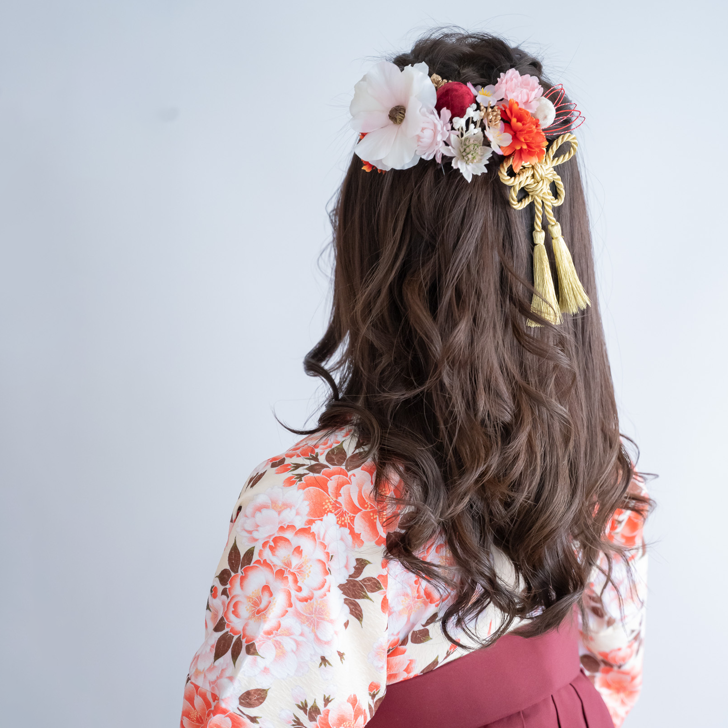 ドライフラワー ヘッドドレス 髪飾り❁¨̮white×green 卒業式 結婚式