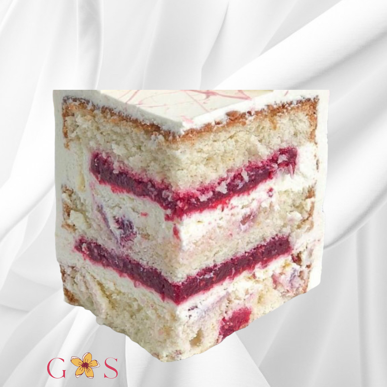 ブルーベリーとレモンクリームを詰めたココナッツケーキ