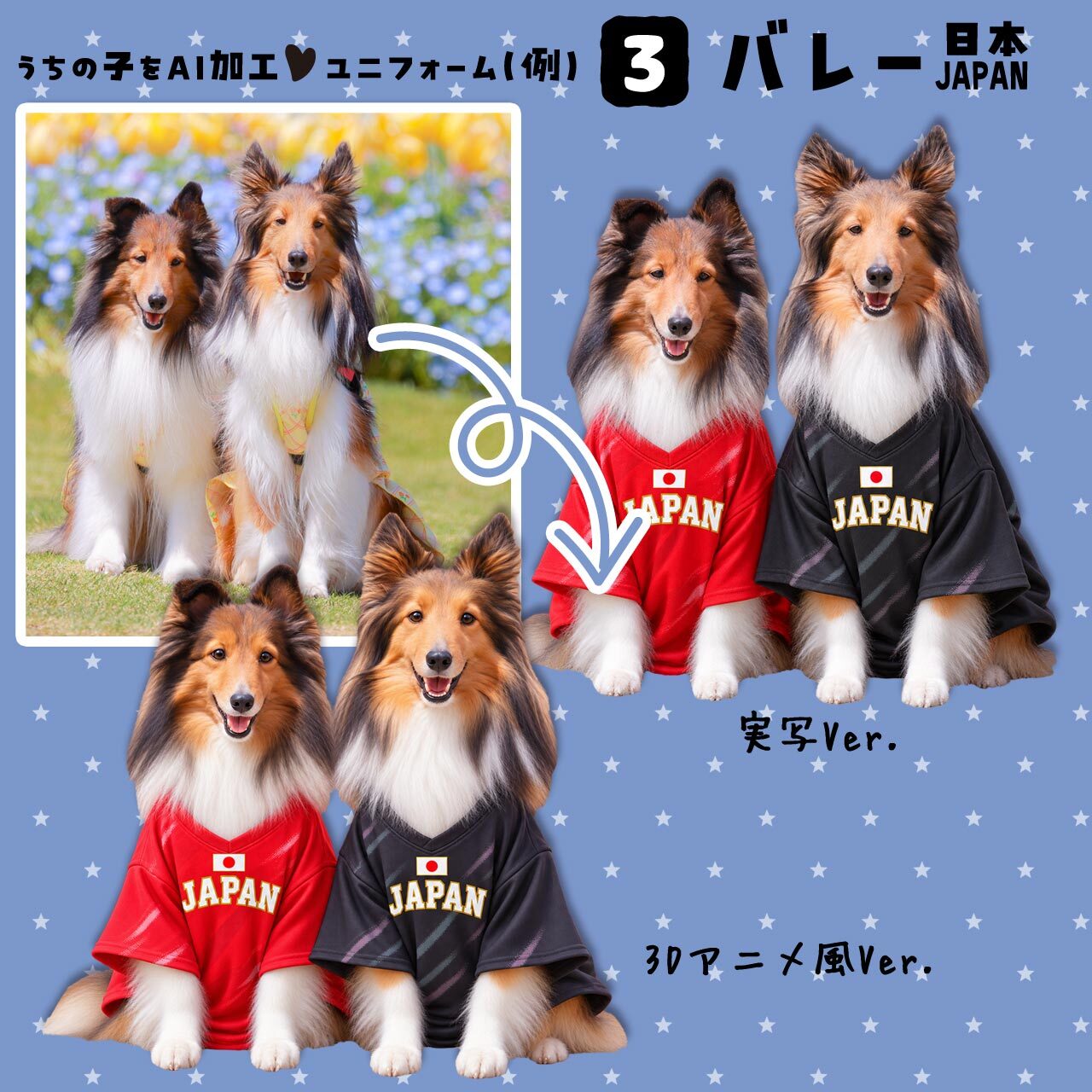 バレーファンのワンちゃん