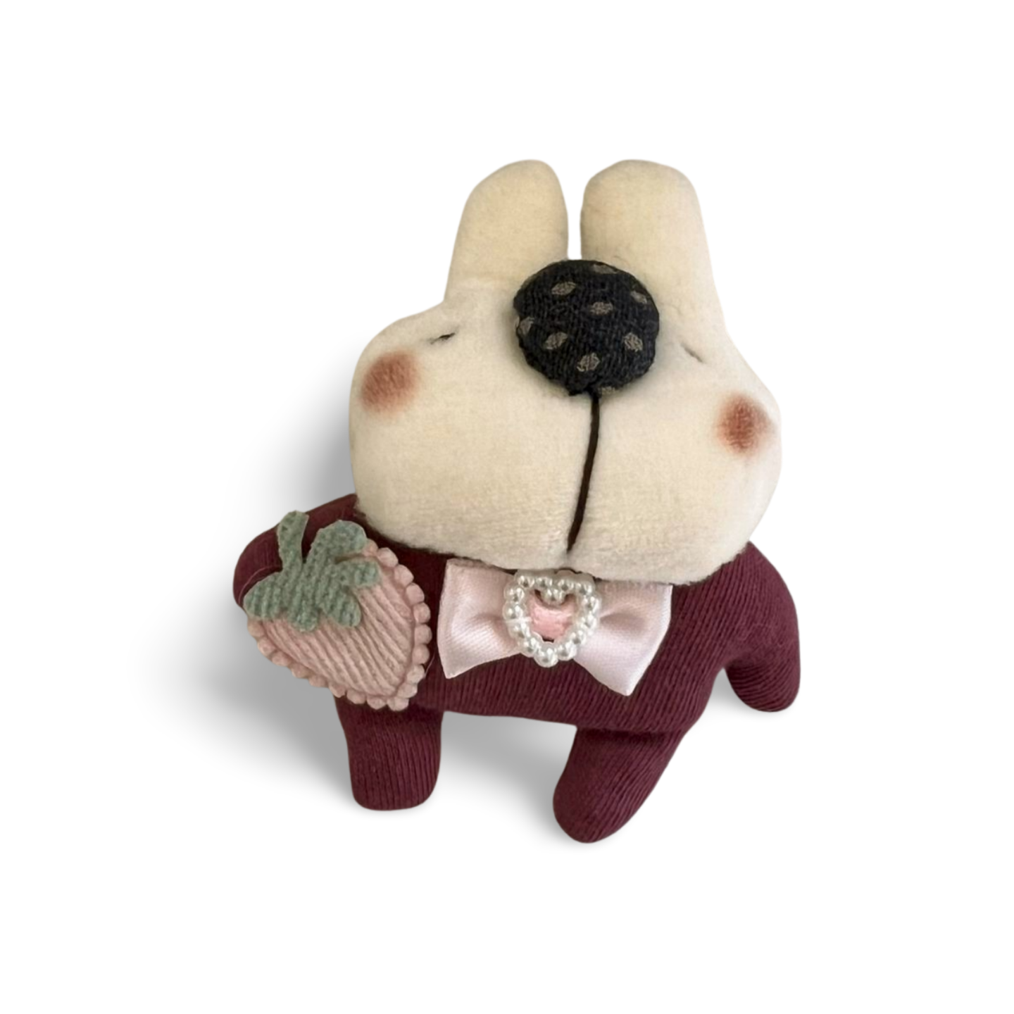 ハート付き薄ピンク蝶ネクタイ（正面）