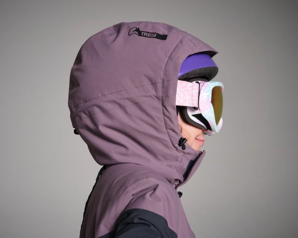 ヘルメット対応3点調節可能フード