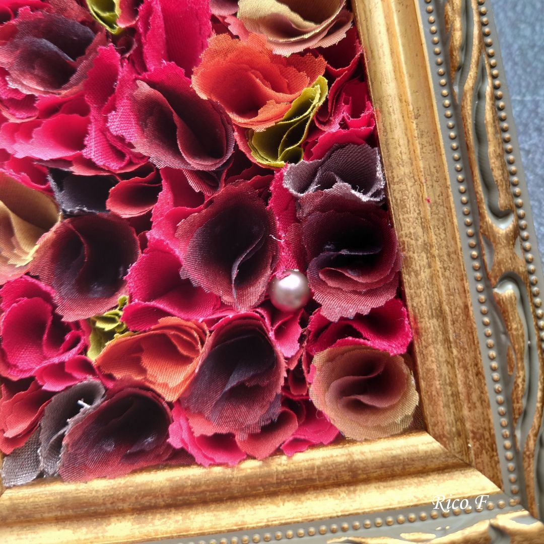 紫のスワロフスキーパールを添えて