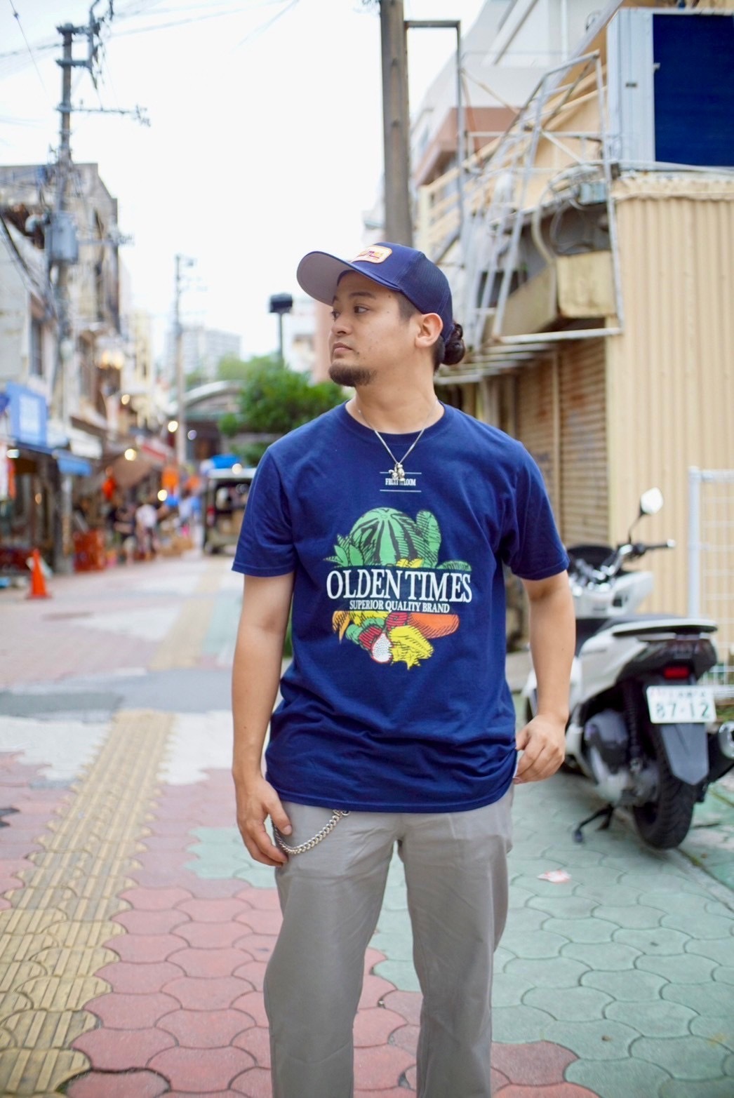 4色展開/Fruit of the Loom×OLDENTIMES】フルーツロゴ沖縄ver. S