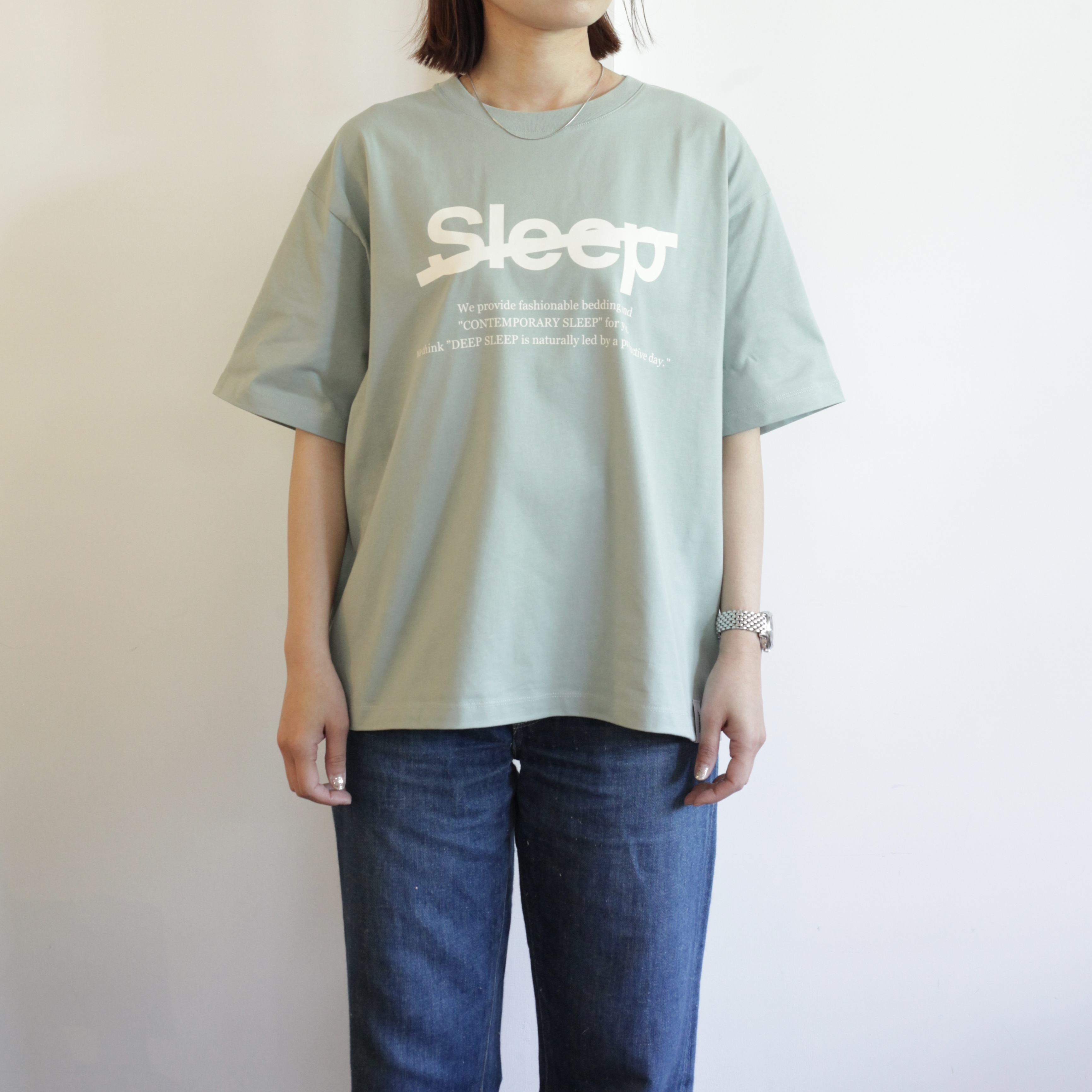 女性モデル163cm Sage Green(グリーン)／M 着用