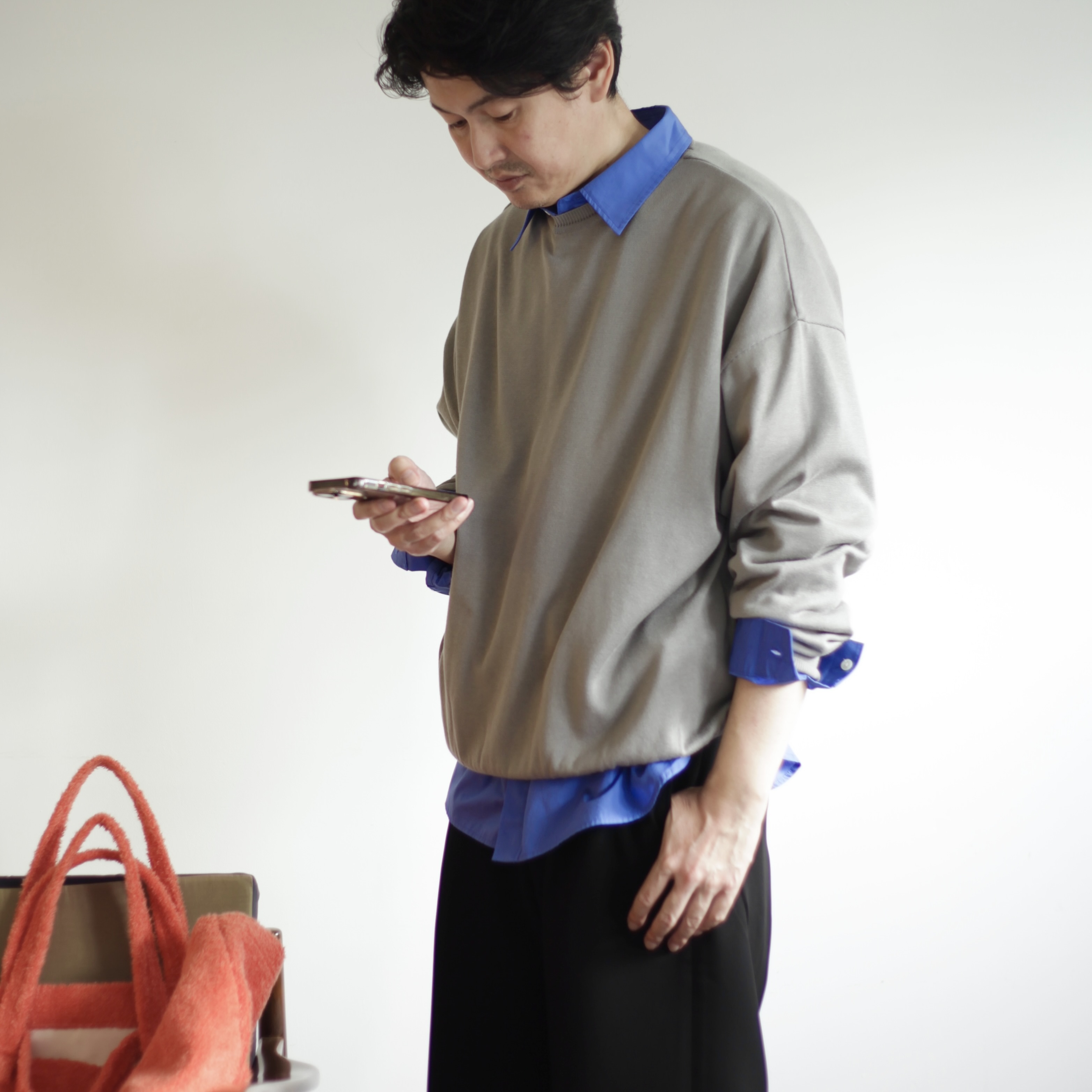 着用男性モデル：身長175cm GRAY／サイズL着用 