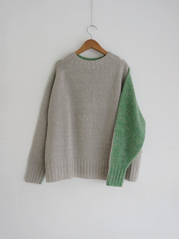 ライトグレー×グリーンミックス