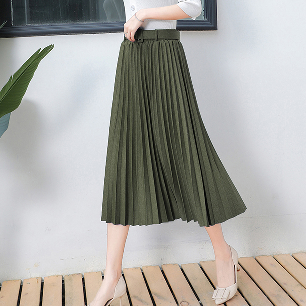 プリーツ スカート ミモレ丈 レディース 春秋冬 大人 かわいい きれい  