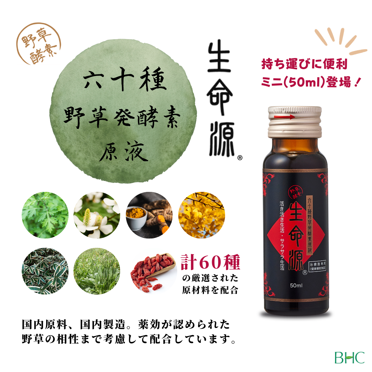 生命源 [50ml×10本]｜六十種野草発酵素原液 | 【公式】健康美長寿