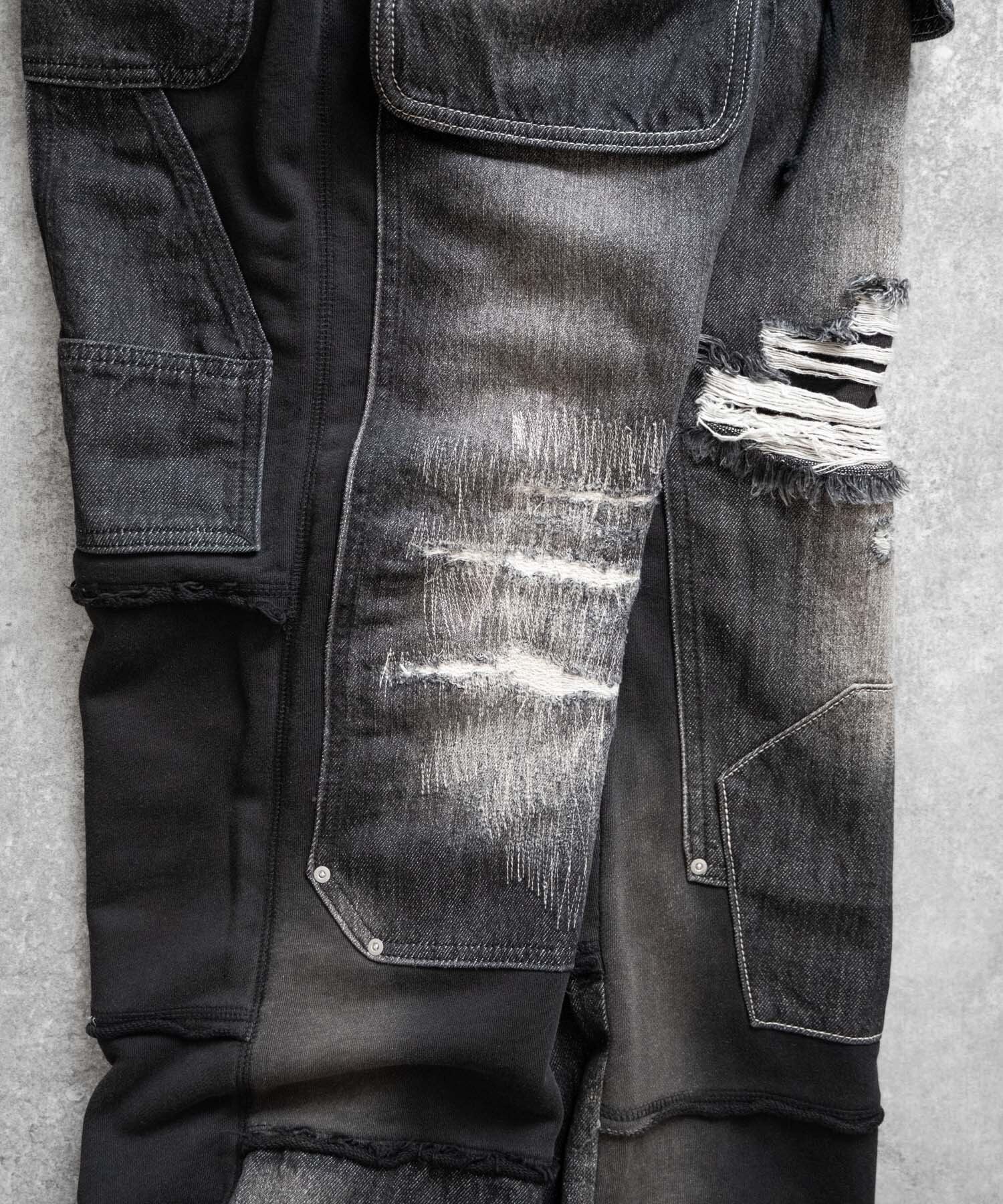 ブラック×リペアステッチ　オフホワイト