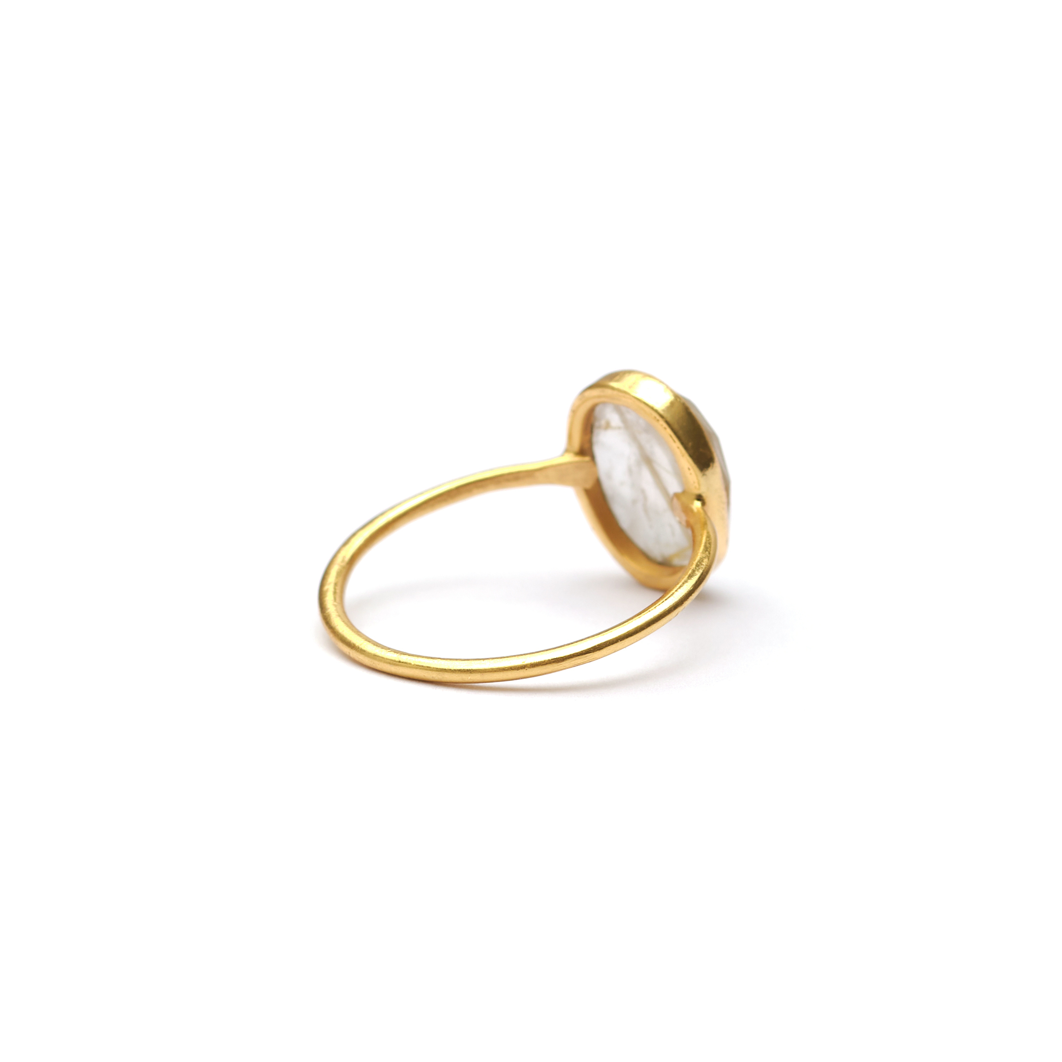 S925 PETIT STONE THIN RING -GOLDEN RUTILE QUARTZ- | TOME JEWELRY S925 PETIT STONE THIN RING -GOLDEN RUTILE QUARTZ- | TOME JEWELRY