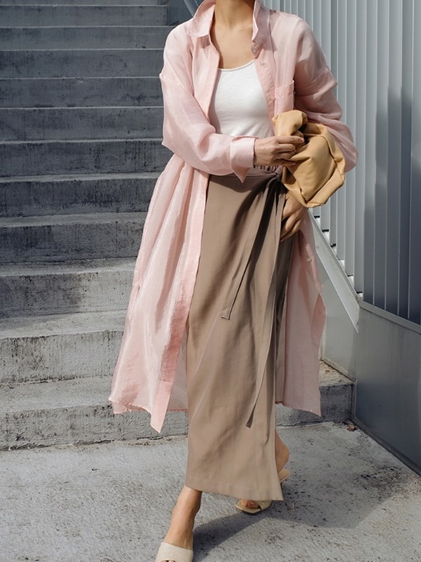 oversize sheer natural long-shirt 2color【NINE6083】 | NINE9U oversize sheer natural long-shirt 2color【NINE6083】 | NINE9U