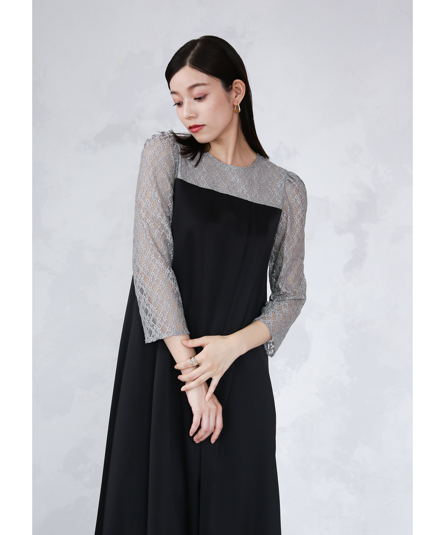 REPLETE】LaceSatinDRESS(723911) | WHITE JOOLA ONLINE