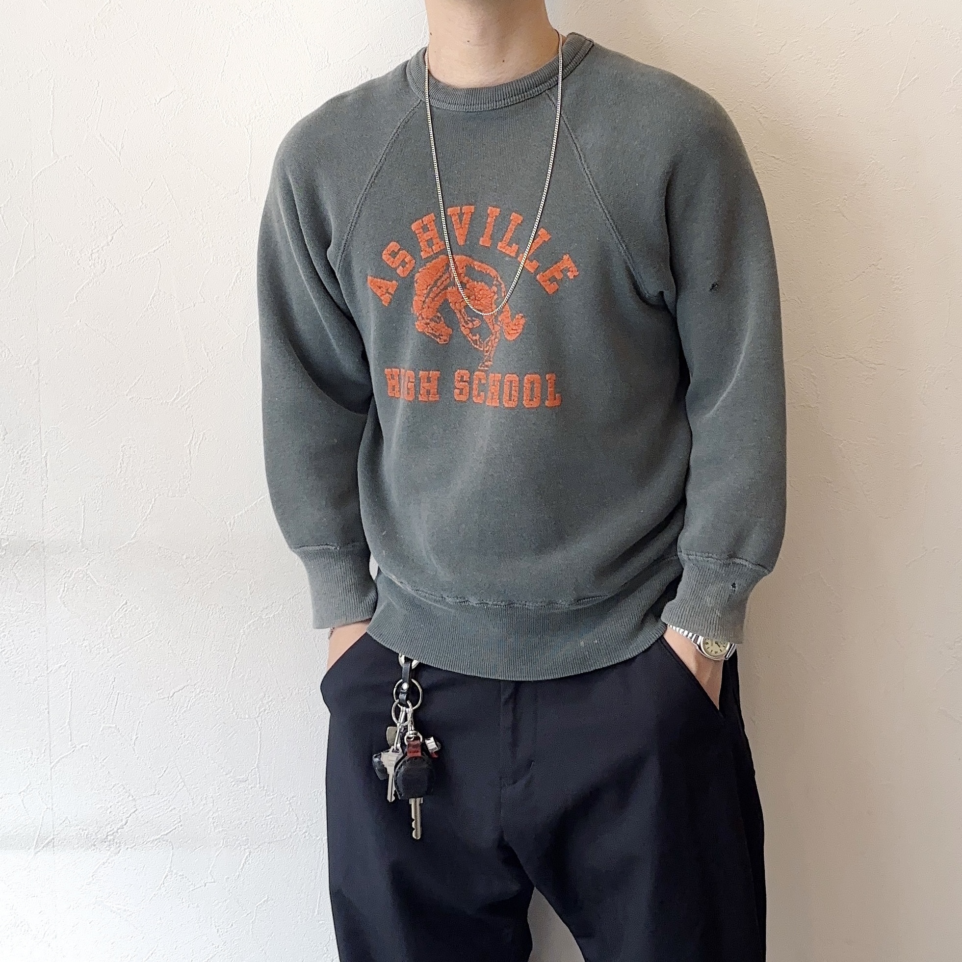Vintage 60's【Velva Sheen】"ASHVILLE HIGH SCHOOL" Grunge Sweat の画像 3
