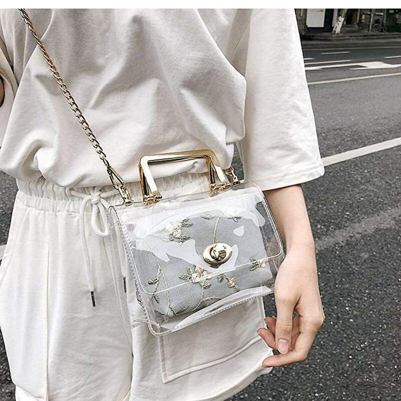 レディース バッグ ショルダーバッグ クリアバッグ Pvc トートバッグ ハンドバッグ 透明 韓国 夏 海 プール 水着 レジャー に最適なバック 送料無料 Hiro Stylish Shop