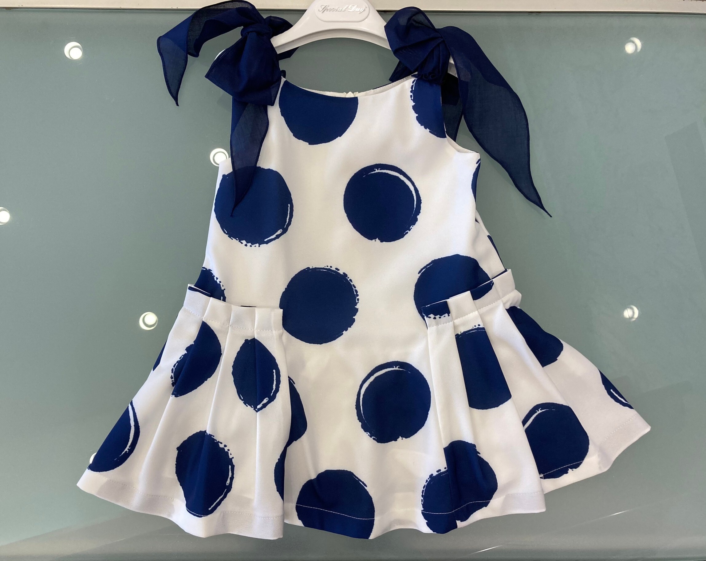 Specialday ドットブルーワンピース 2才 6才 ヨーロッパ海外ブランド子供服 ベビー服のルルベル Specialday ドットブルーワンピース 2才 6才 ヨーロッパ海外ブランド子供服 ベビー服のルルベル